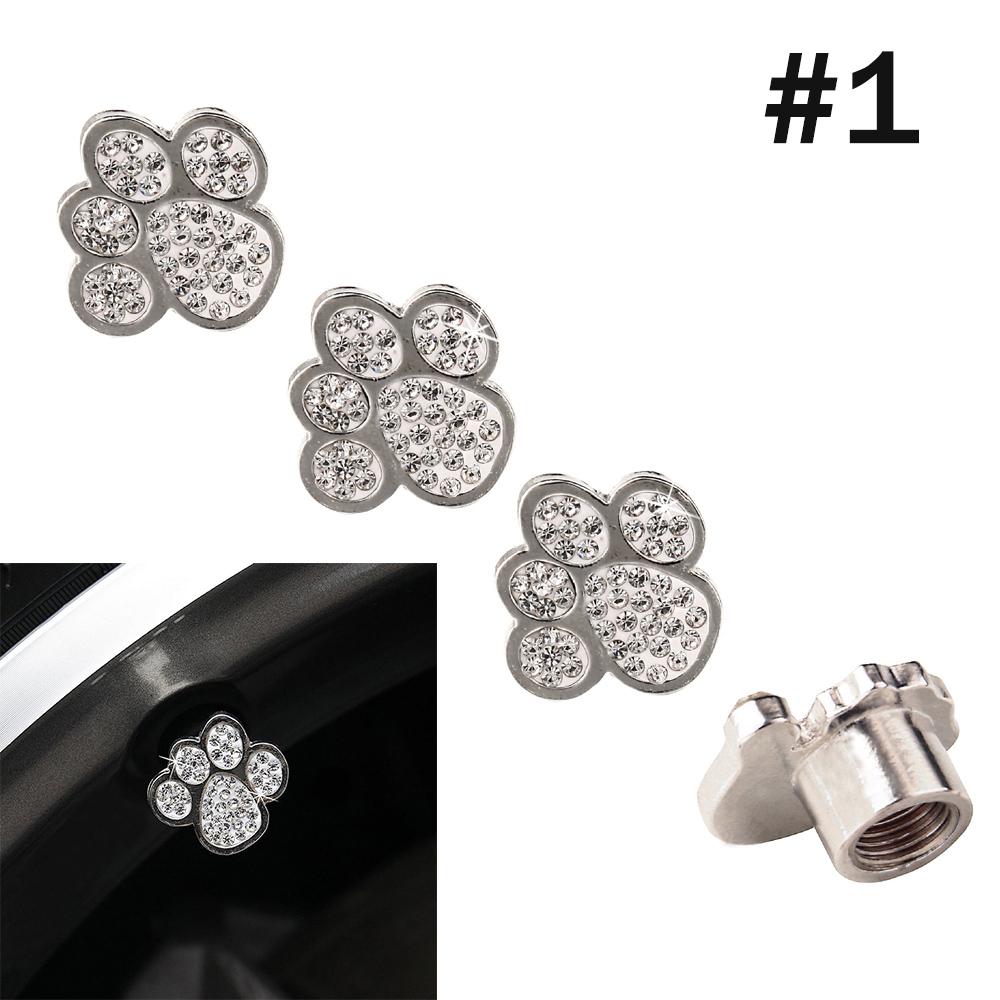 DSYCAR 4 Teile/satz Auto Rad Reifen Vorbau Luftkappen Pfote Diamant Staub-proof Caps Handgefertigte Strass Auto Reifen Ventil kappen