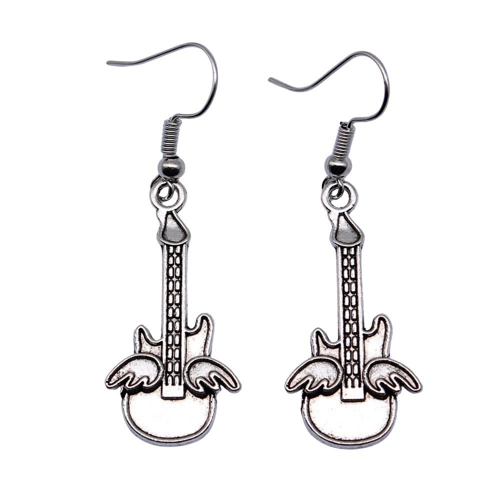 Electric Guitar Dangle Earrings Rock Music Themed Jewelry For Women