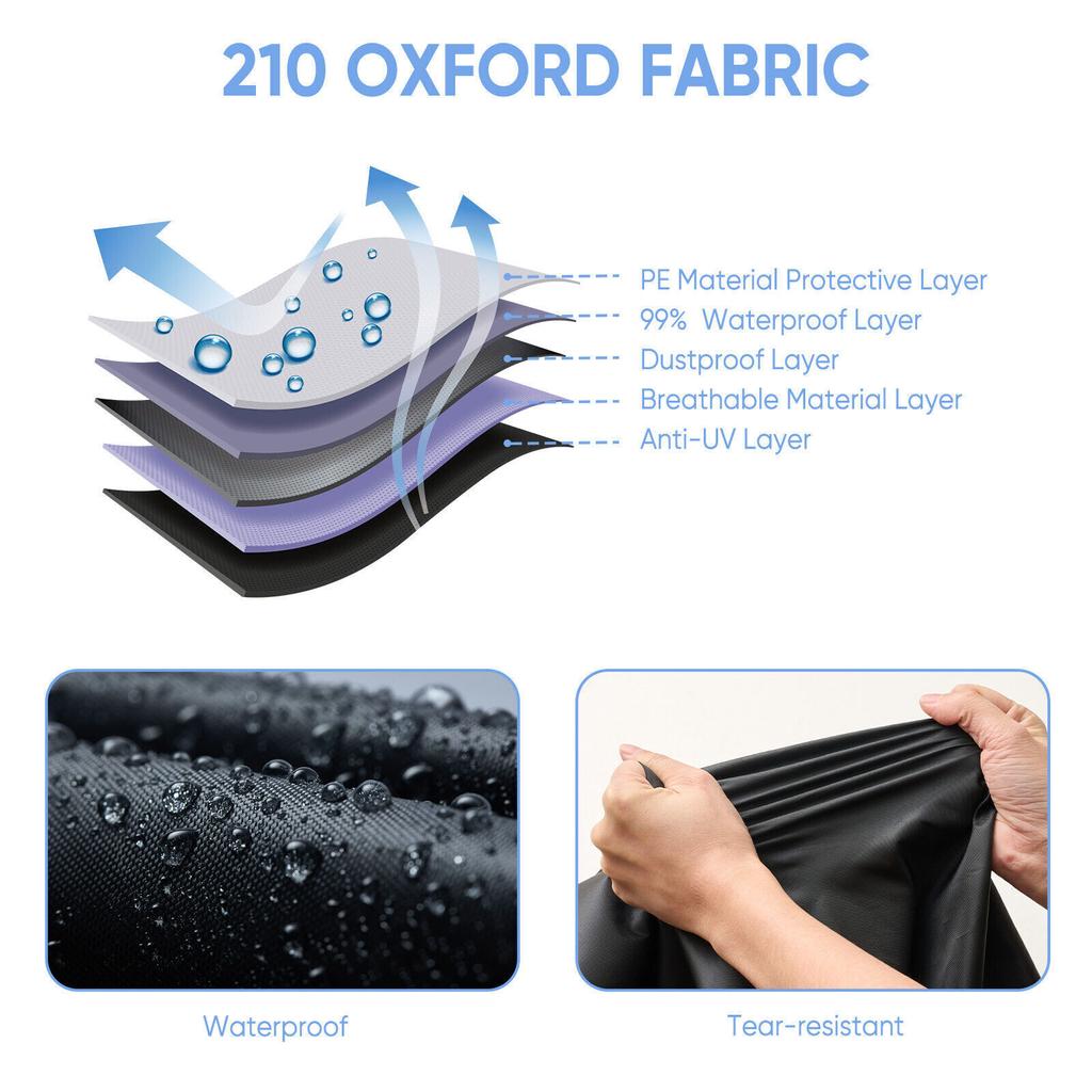 2Pc Folding Chair Cover Waterproof Outdoor Sun Lounger Cover Patio Reclining Chair Cover Garden Furniture Cover W/ Storage Bag