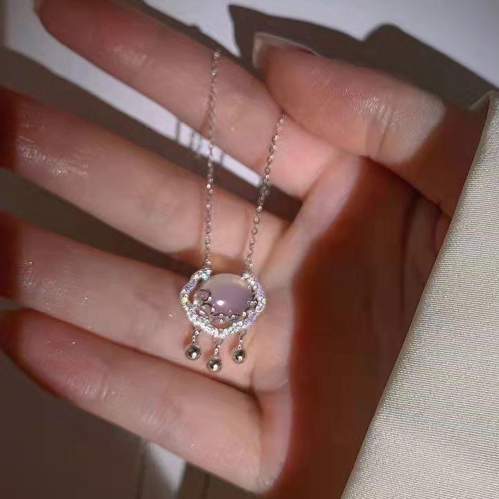 Commuting Fashion Multi Style Necklaces Versatile Sweet Butterfly Necklace Y2k Fairy Pink Crystal Bow Knot Pendant Necklaces