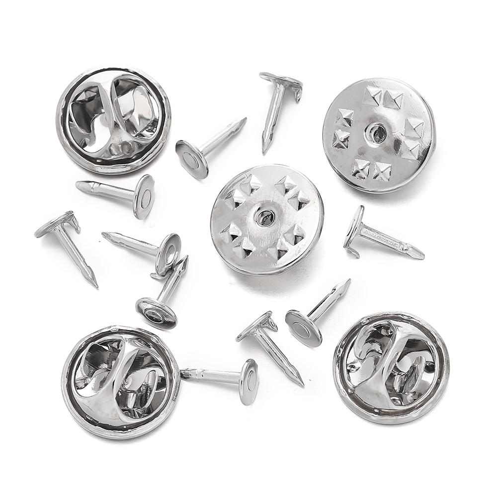 

50sets Metal Locking Pin Back Brooch Badge Holder Butterfly Pins Badge Clasps For DIY Jewellery Making Craft Accessories