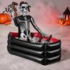 Funny Halloween Gifts for Friends Inflatable Skull Ice Bucket, Pirate Skeleton Drink Cooler Party, Leakproof Events Thickened PVC Portable Beverage