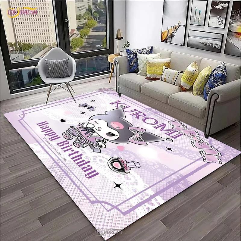 Kuromi Cartoon Anime kawaii Carpet for Living Room Bedroom Cute Rug Kitchen Door Kids Un-slip Floor Mats Alfombra Birthday gift