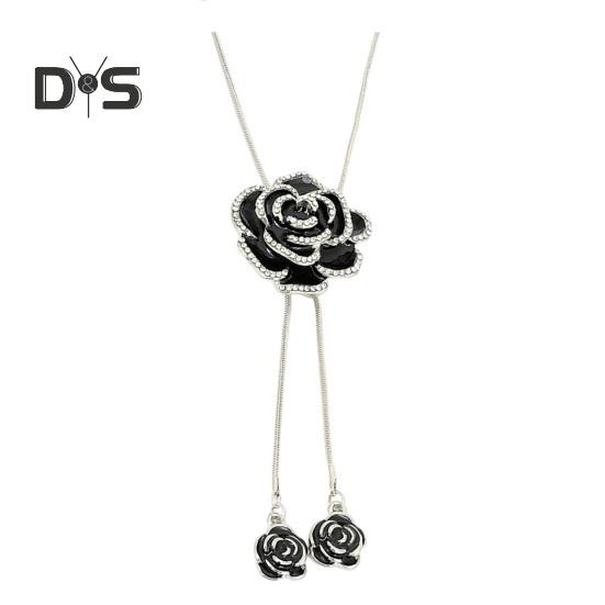 

Женская цепочка для свитера с подвеской в виде розы, стразами, кисточкой, украшением из сплава, украшениями для одежды, выпускного вечера, украшениями для вечеринки, ожерельем 1