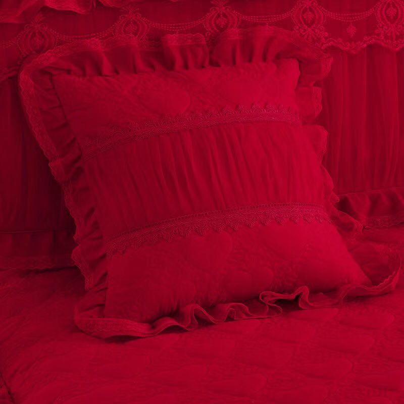 1PC Lace Bed Skirt 2PCS Pillowcases Princess Lace Bedding Set Fitted Bed Sheet for Girls King Queen Size