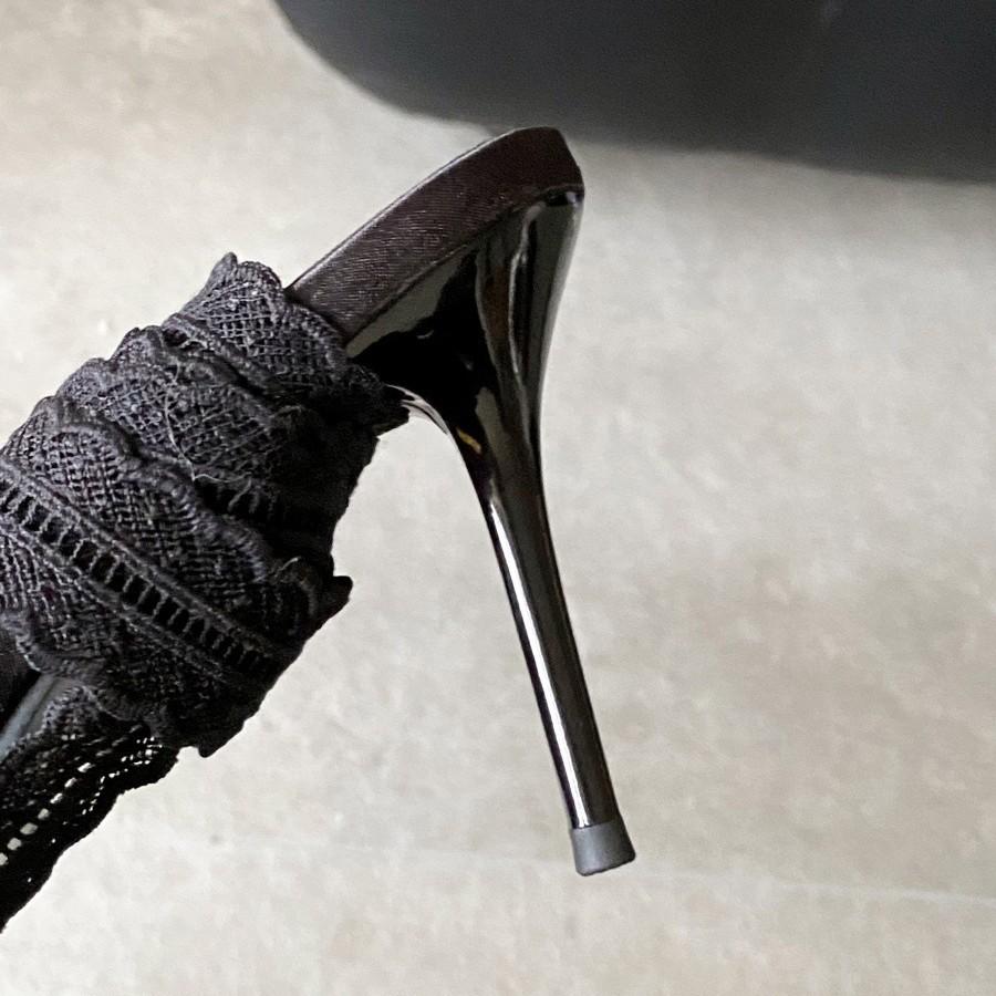 Pointed transparent high heels 2025 new women's summer thin heels rhinestone open-toed sandals patent leather sexy outer cool slippers