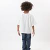Champion Short Sleeve Graphic Reverse Size 130 Boys' T-Shirt, 100% Cotton, Print, Weave®, Off-White, (CK-V315)