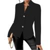 Damen Casual Einfarbig Slim Fit Zwei-Knopf-Kragen mit fehlenden Ecken Langärmliger Sakko