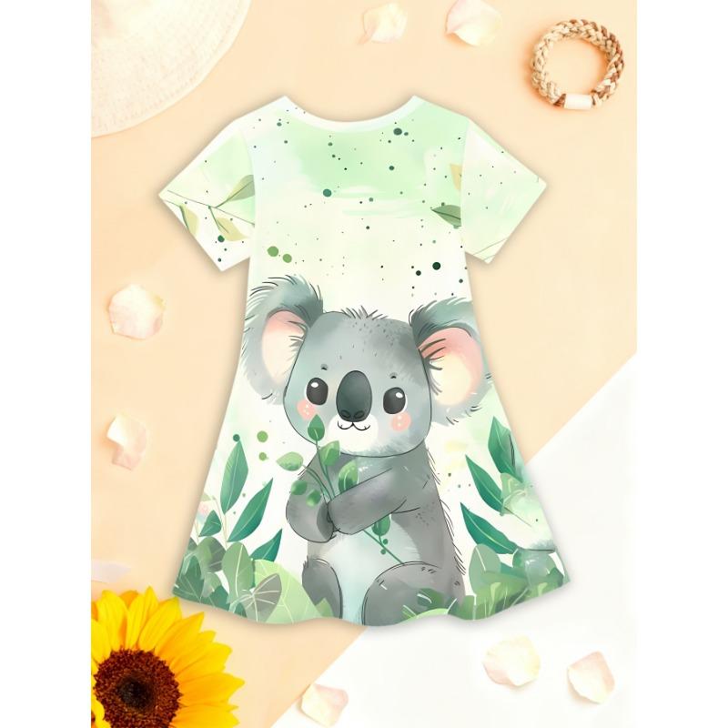 Girls' Princess Dress with Short Sleeves & Oversized - Lightweight Spring Summer Dress Suitable for Birthdays,