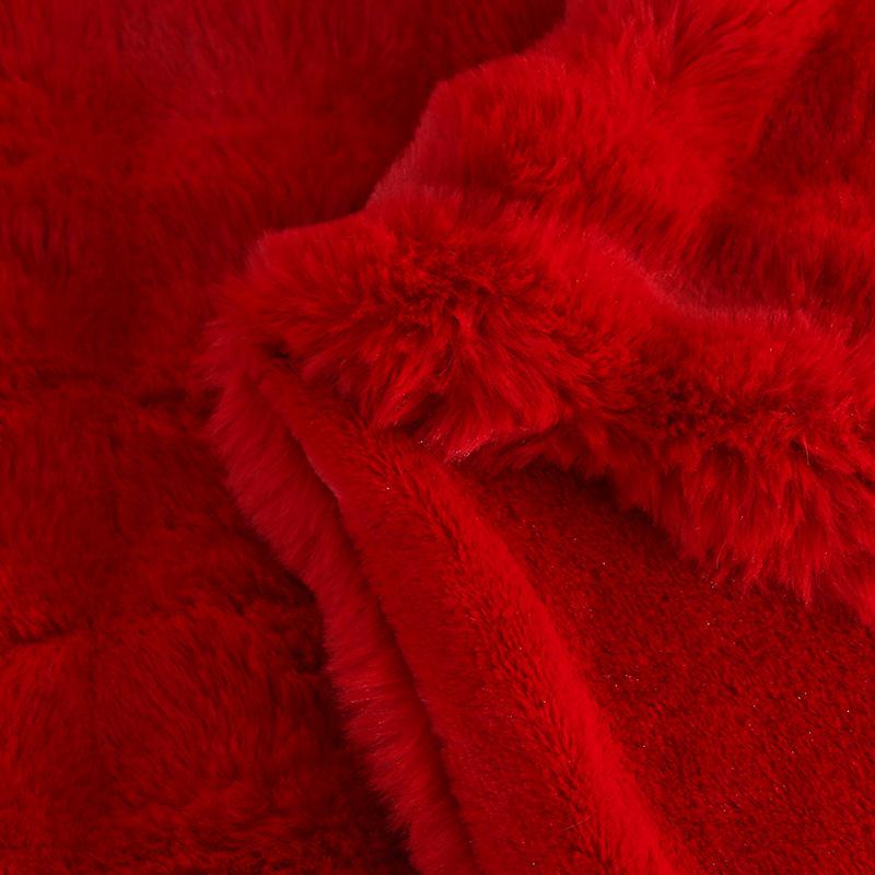 Rote Hasen-Fleece-Plüschdecke - Fleckenresistent, Dick, Kunstpelz, Luxusdecke