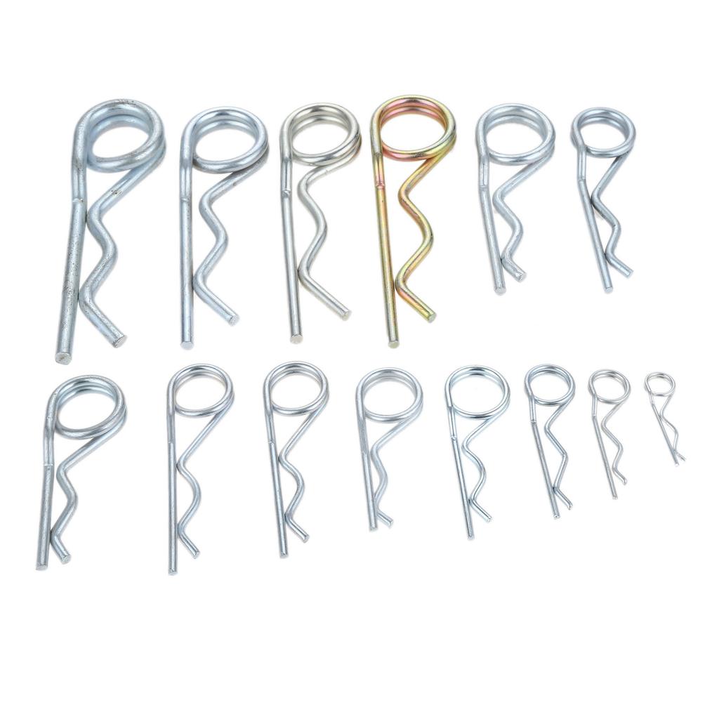 DRELD 20/10/5/2/1pcs Steel Double Ring Cotter Pins Double Coil R Clip Retaining Cotter Hair Pins for Trailer Stroller Cargo Boat