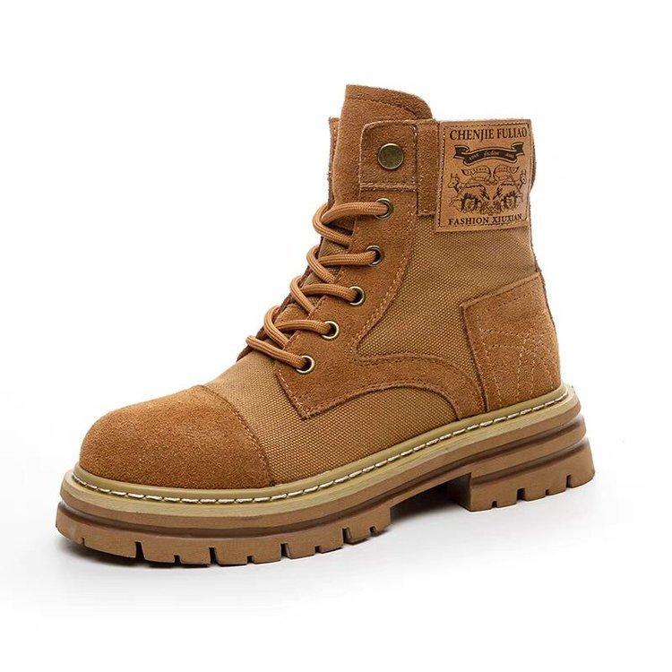 

Fashion New Canvas Shoes Women Work Boots Palladium Style Fashion High-top Breathable Ankle Casual Shoes Female High Quality 35-40 40 коричневый
