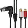 2RCA Female To 3Pin Female Sound Unbalanced Cable 3Pin To Double 2RCA Female Splitter Patching Cord Microphone Cable
