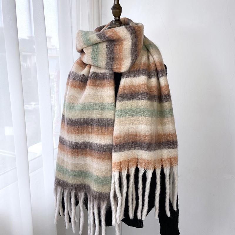 Wool Luxury Brands Classic England Style Women Scarf Fashion Stripe Plaid Scarves Tassel Shawls Pashmina Lady Wrap