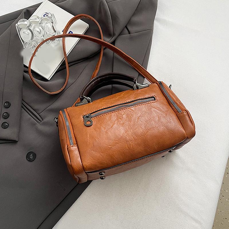 Vintage Shoulder Bag for Women Crossbody Bag with Large Capacity Zipper and Removable Strap