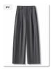 Women's High-Waisted Gray Wide-Leg Suit Pants - Spring/Summer 2025 Collection