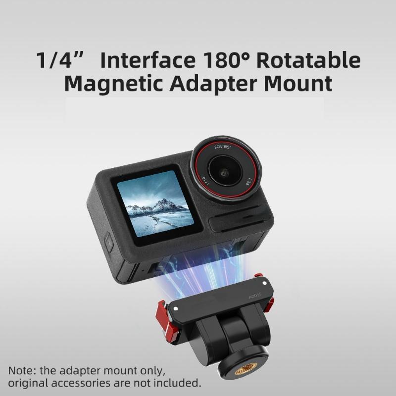 180Degree Adjustable Camera Mount Magnetic Conversion Adapters for OSMO360 Action Cameras Durability Aluminum Alloy