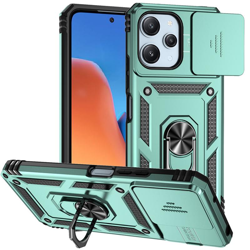 Do etui Xiaomi Redmi 12 4G z pierścieniem, odporne na wstrząsy etui na telefon Redmy Redmi 12 Redmi12 4g 2023, osłona obiektywu Slide