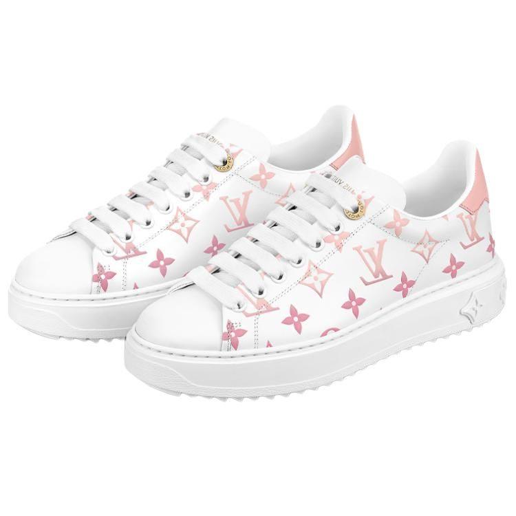 Louis Vuitton Time Out Sneakers 'White With Pink Monogram' Women's 1AAEG2