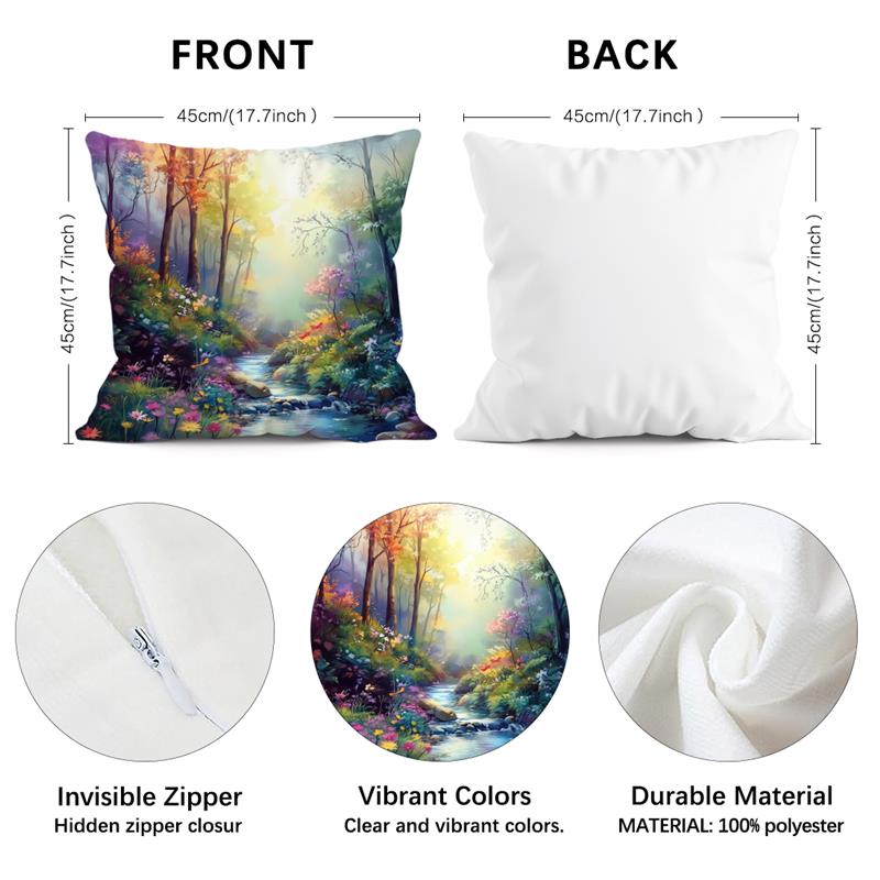 1 Pc Natural Landscape Pillow Cover For Home Living Room Bedroom Sofa Office Decorative Pillowcase Soft Throw Pillows 45*45 Cm