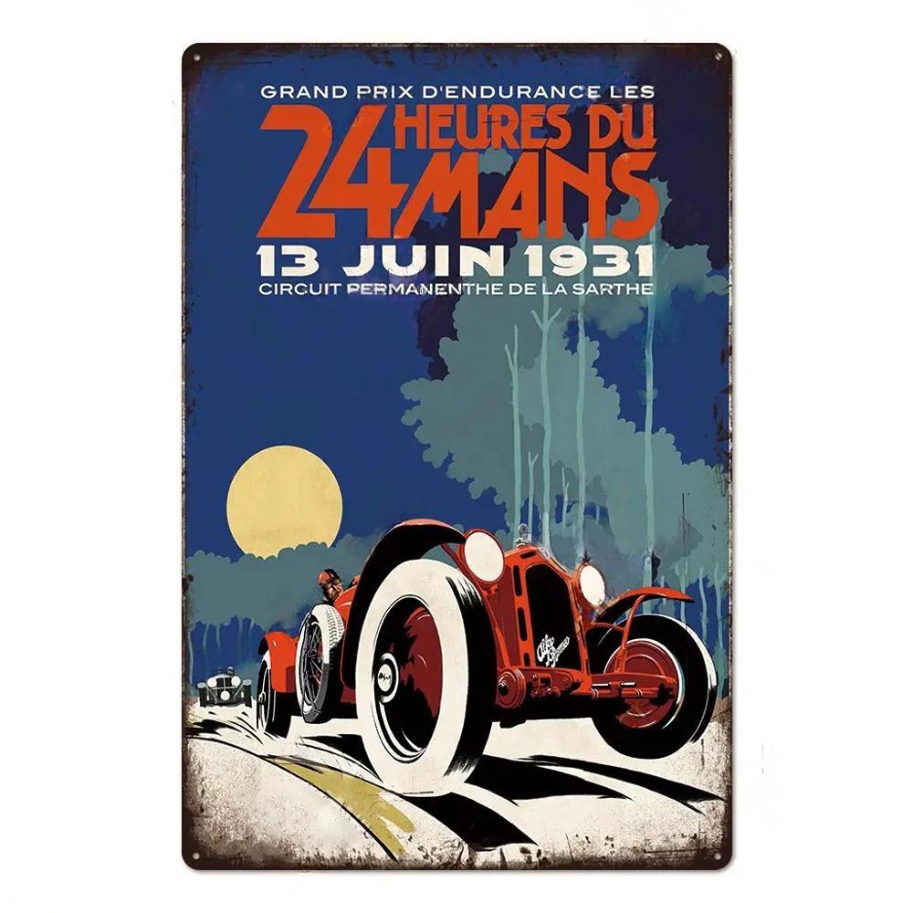 Vintage Racingbana Metallaffischer Skyltar Plåtplatta Metallskylt Bar Klubb Mangrotta Hem Väggdekor