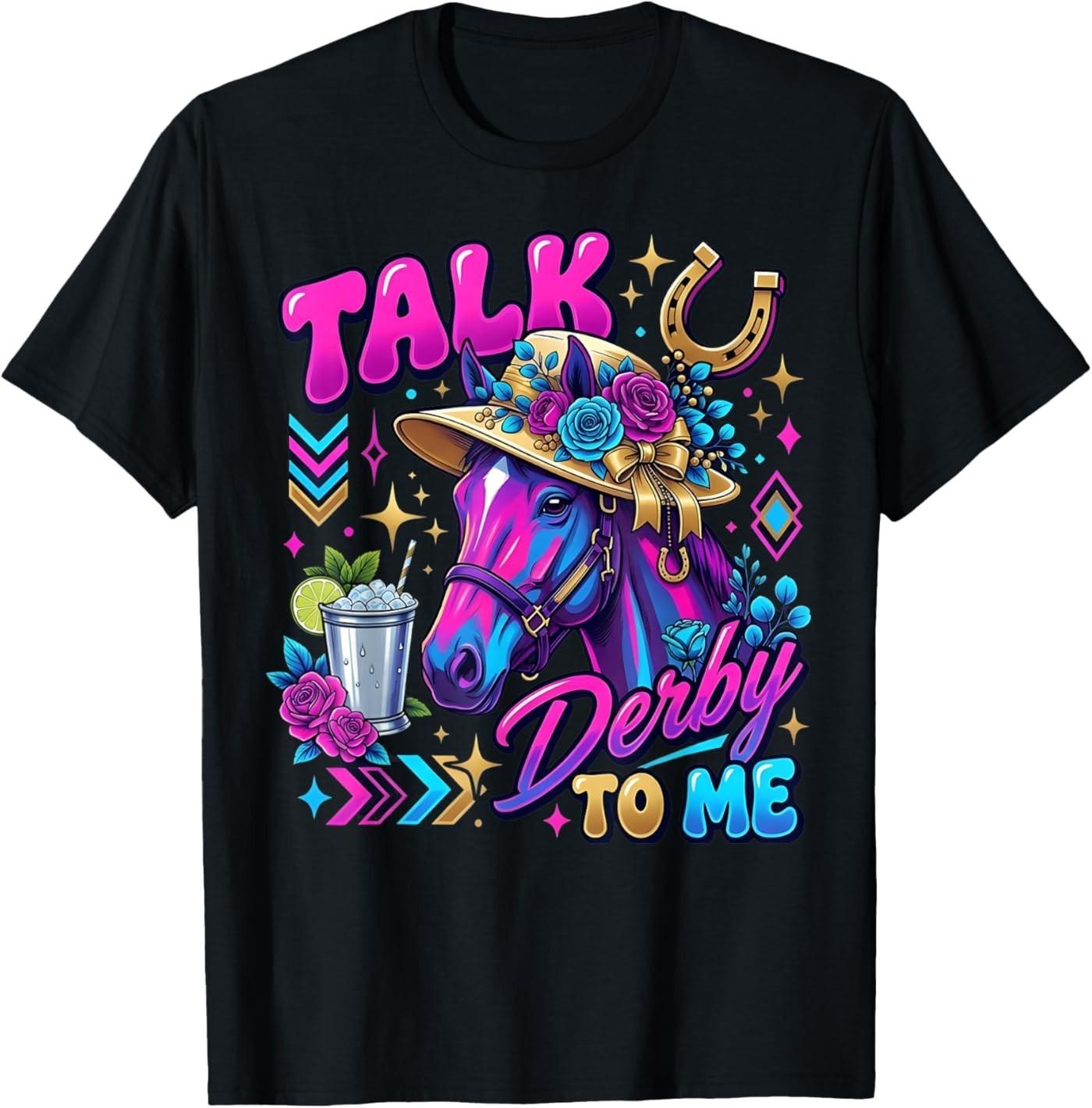 Vintage Horse Racing Talk Derby Day to Me Derby Horse T-Shirt S