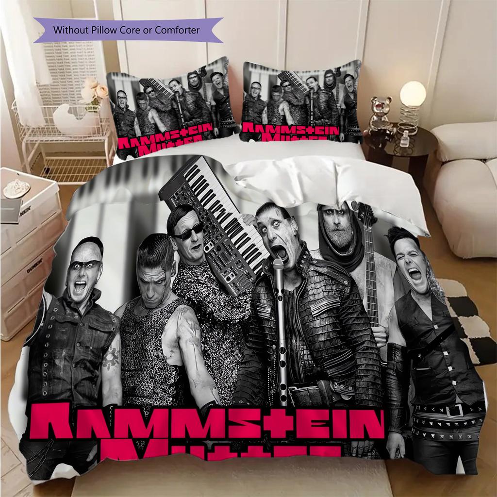 Rock Band Performance Theme Bedding (1 * Duvet Cover + 2 * Pillowcase, Without Core) 2D Flat Duvet Cover and Pillowcase Christmas Birthday Gift