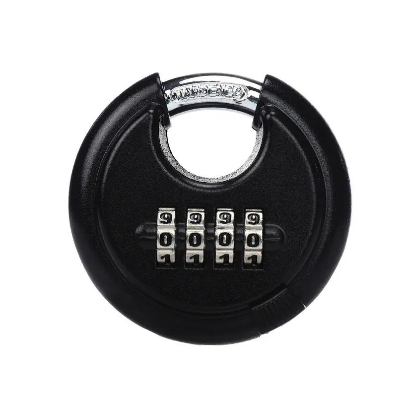 Stainless Steel Round Password Padlock Warehouse Outdoor Door Ship Container Chain Horizontal Opening Lock Anti-theft Waterproof