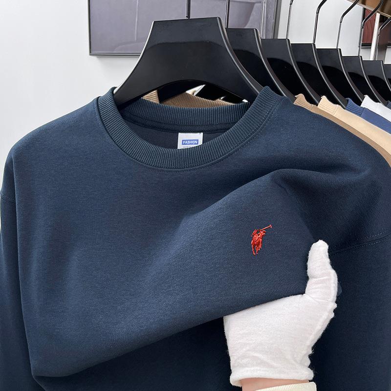 

Мужской свитер Весна и Осень Повседневный Универсальный Футболка с длинным рукавом Мужская Хлопковая Одежда L тёмно-синий