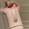 Exquisite and dazzling rotatable camellia flower necklace new in diamond inlaid elegant pendant fashion wedding