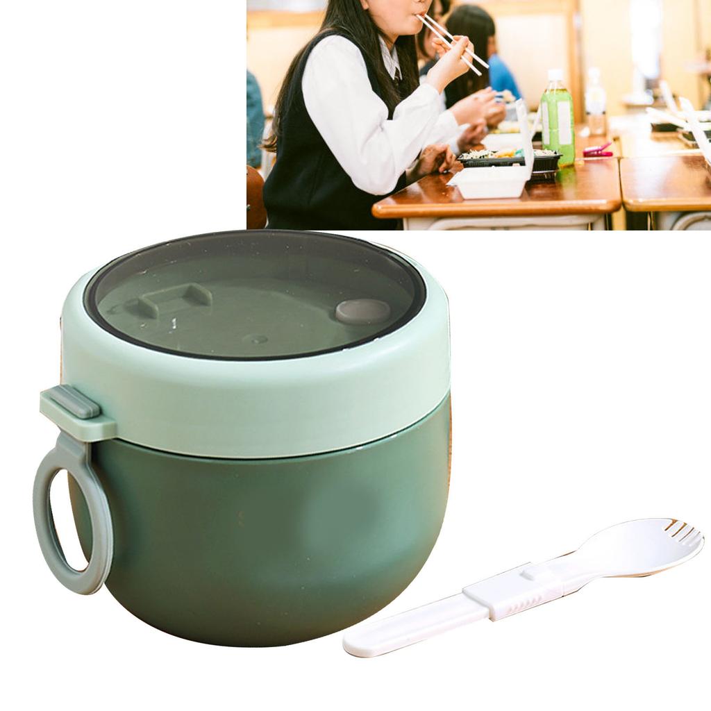 Insulated Breakfast Cup 304 Stainless Steel Lid Spoon Milk Soup Jar School Portable Congee Container