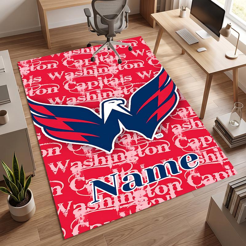 Washington Capitals (1) Personalized name Office Carpet Stylish Decor for Living Room Bedroom Kitchen