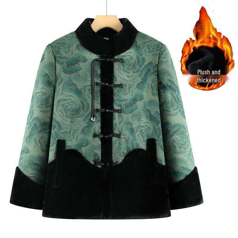 

Elderly Women s Winter Velvet-Thickened Cotton Jacket 3XL [120-135 lbs]