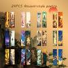 Chinese Ink Painting Bookmarks: 24 Sheet Set of High Aesthetic Student Reading Markers, Perfect As Cultural Creative Paper Gifts