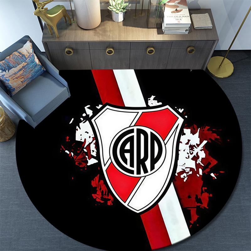Club Atletico River Plate Round Area Rug,Carpet Rug for Living Room Bedroom Sofa Playroom Decor,Non-slip Floor Mat