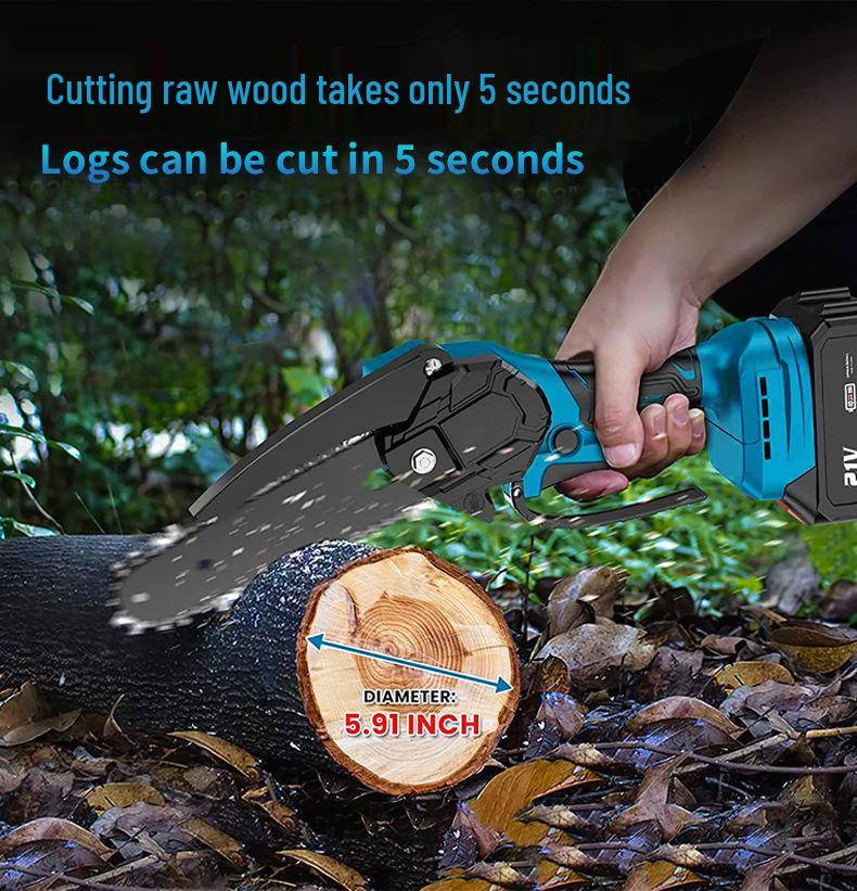 Rechargeable Brushless Mini Electric Chainsaw - Handheld Logging Saw for Outdoor Use