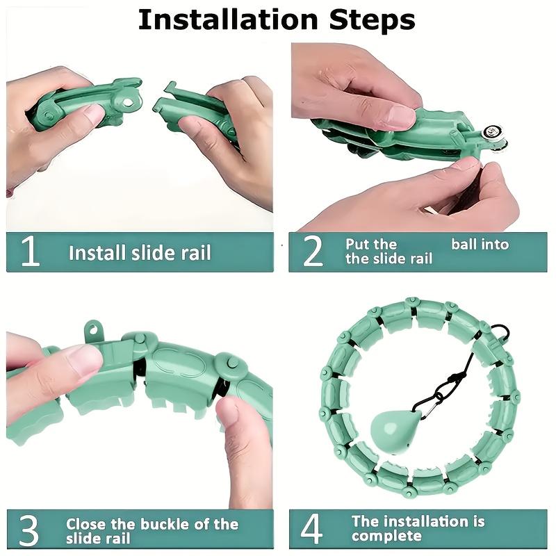 Adjustable Smart Fitness Hoop with Detachable Hollow Ball, Silent,PC Material for Home Workouts & Body Shaping, 30-Minute Timer, Removable Knot