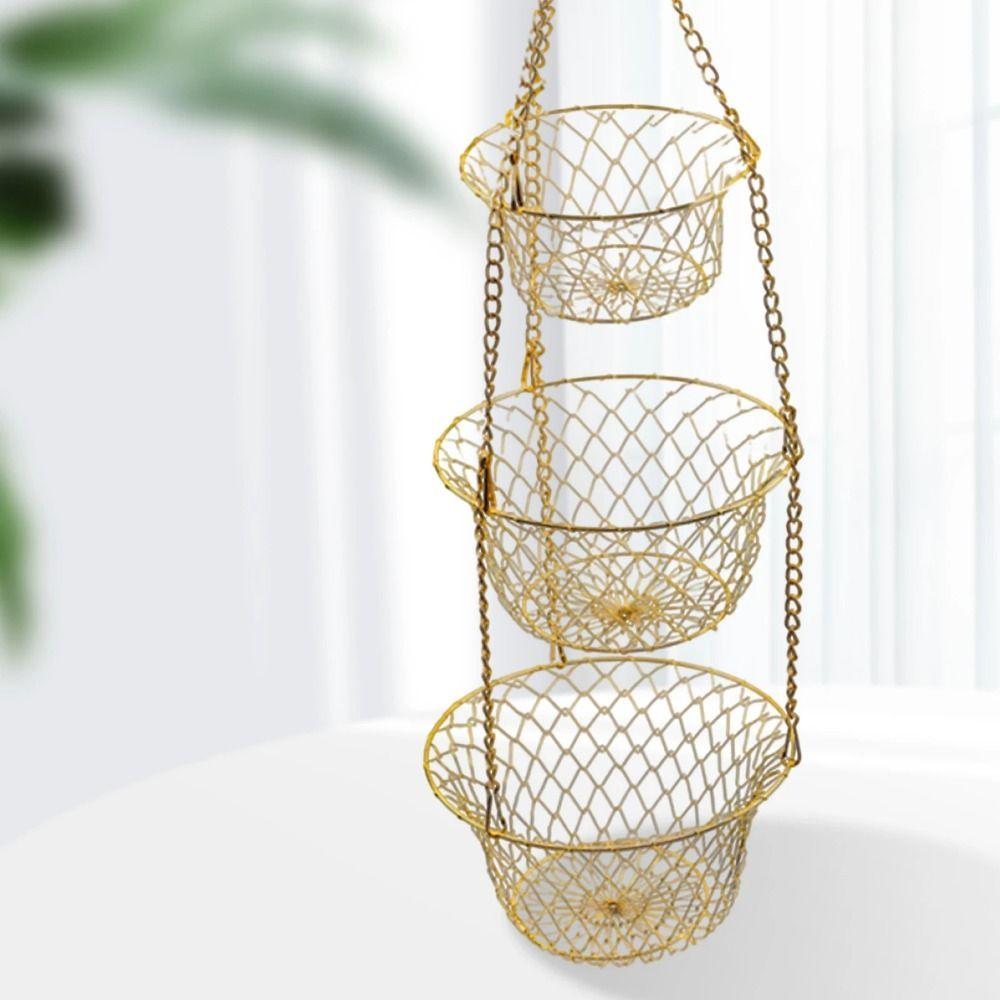 Foldable Triple Fold Fruit Basket Nordic Snacks Storage Basket  Desk Decoration