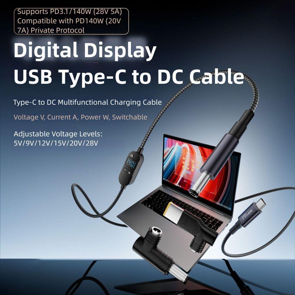 5V/9V/12V/15V/20V USB C To DC PD Adapter Cable Digital Display Boost Cable  Laptop Camera