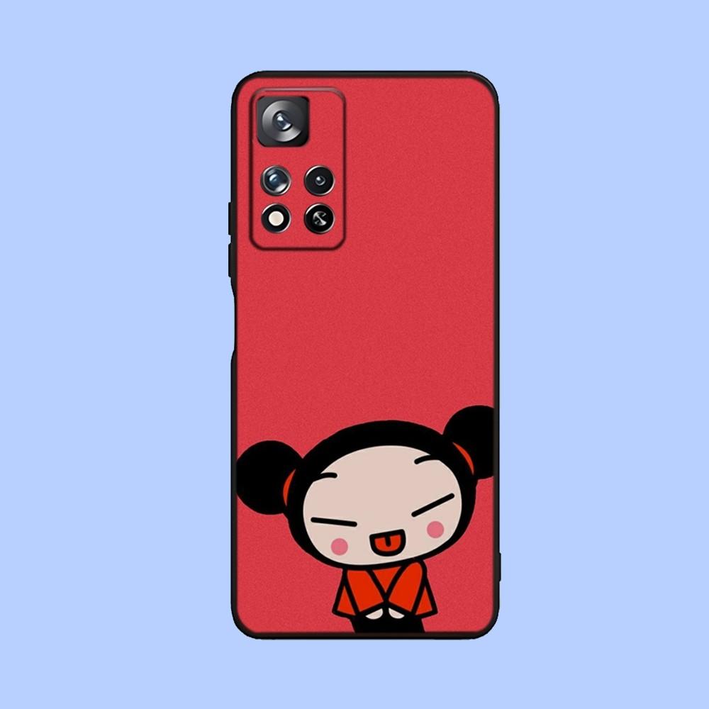 Cute Cartoon Pucca Garu Phone Case For Samsung Galaxy A13,A21s,A22,A31,A32,A52,A53,A71,A80,A91 Soft Black Cover