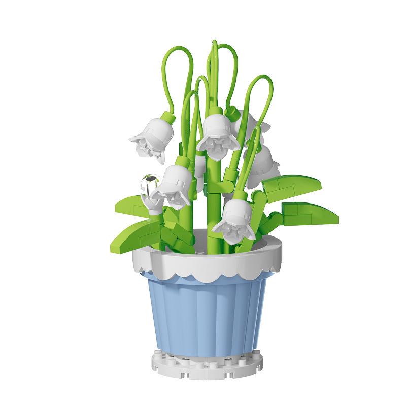 Eternal Flower Pot Building Blocks - Girls' Gift, 7219-30 Assembly Set