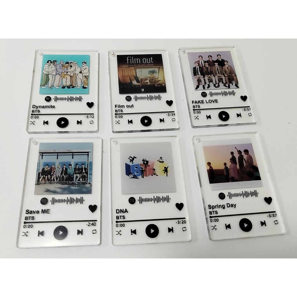 BTS Music Player Keychain, Bangtan Boys Keyring with Group Photo, Kpop Song Themed Bag Pendant for ARMY Fans