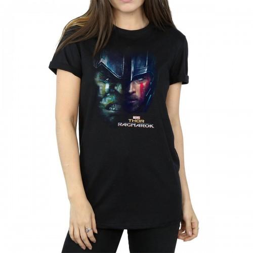 Thor: Ragnarok Womens/Ladies Hulk Split Face Cotton Boyfriend T-Shirt