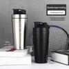 500ML/750ML Edelstahl Protein Pulver Shaker Flasche mit Stahlkugel und Skala Auslaufsicher Fitnessstudio Fitness Sport Molke Shakes Cu