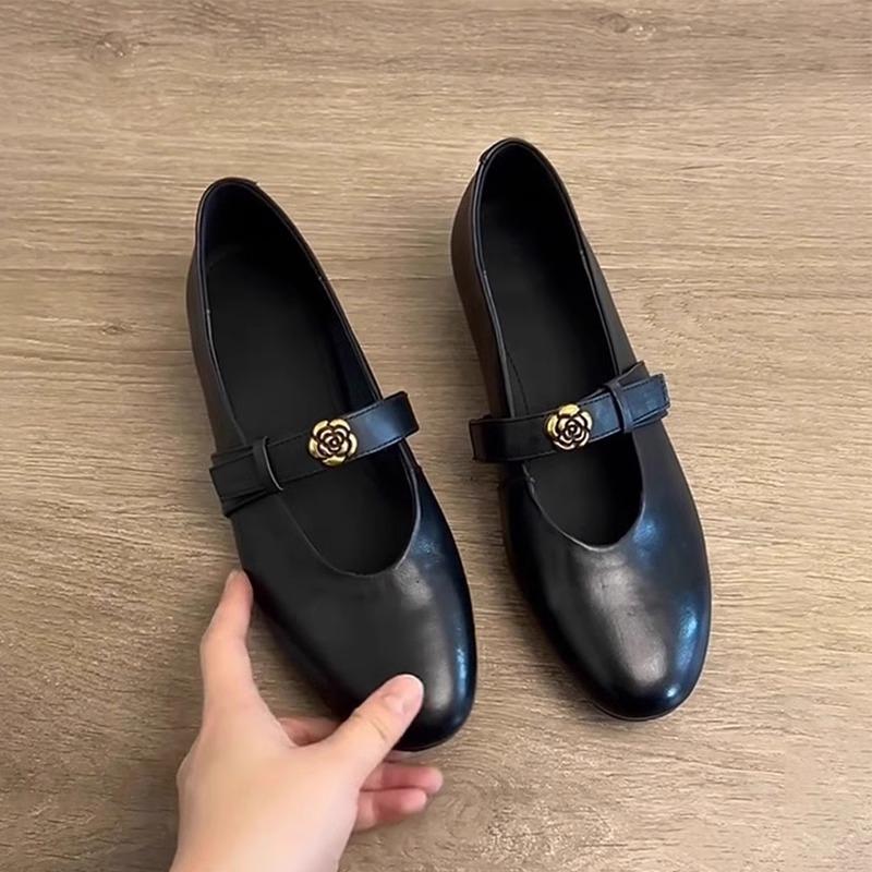 

Версия из овчины~ Ретро камелия круглый носок маленькие одинарные туфли для женщин для работы на низком каблуке туфли Мэри Джейн 40