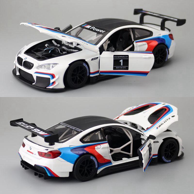 1:24 BMW M6 GT3 Super Sports Závodní Slitina Kovový Model Auta Zvuk Světlo Volba Cool Chic Auto Sběratelství Hobby Dárek S Přítelem
