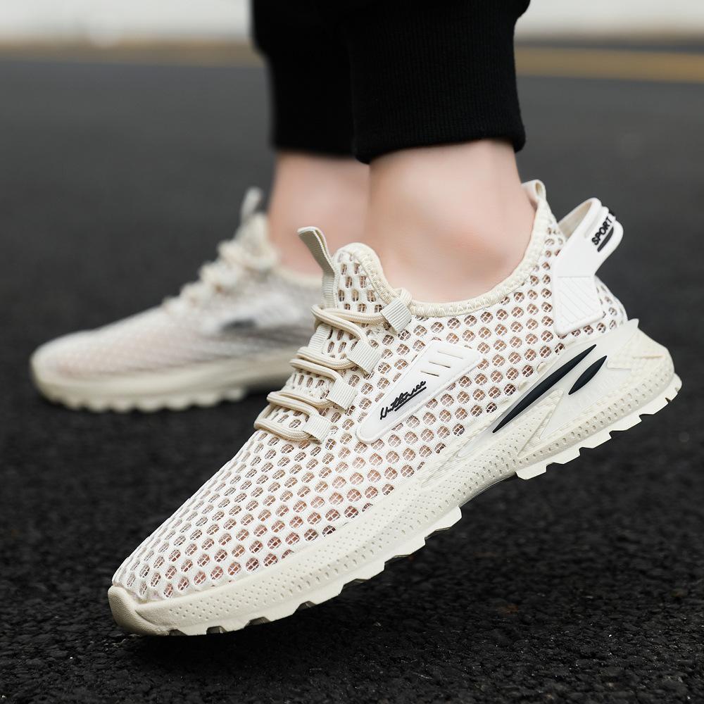 

2025 весна та літо нові продукти тонкі дихаючі сітчасті низькі спортивні та повсякденні туфлі універсальні повсякденні кеди сітчасті туфлі трендові туфлі 44 бежевий