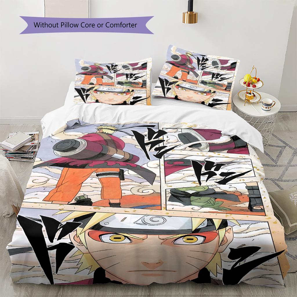 Cartoon Pattern Bedding Quilt Set Quilt Cover Pillowcase Home Decoration Birthday Gift (1 * duvet cover + 2 * pillowcase, without core)