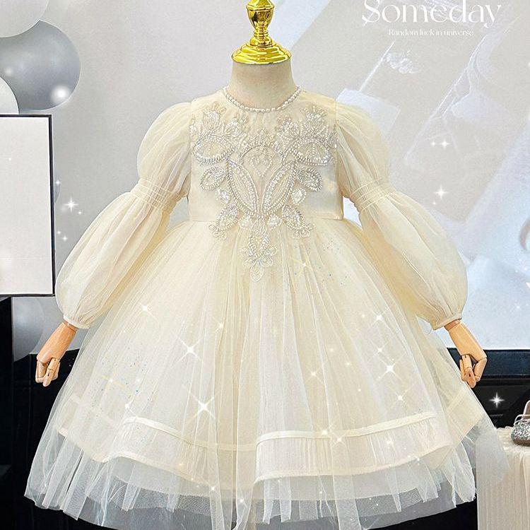 Spring/Autumn 2026 Girls Long Sleeve Puffy Princess Dress 140