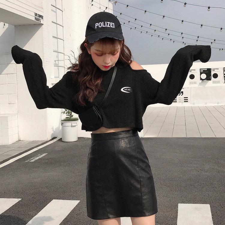 Plus Size Women's High Waist A-Line Leather Skirt - 2023 Autumn/Winter Trend